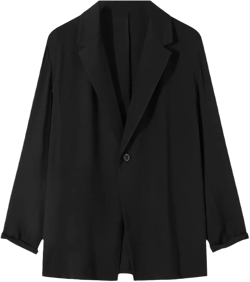 Men Casual Blazer Lapel Long Sleeve One Button Streetwear Elegant Suits Solid Color Business Thin Jackets Small Black