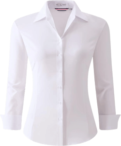 Alex Vando Womens Dress Shirts Wrinkle Free Regular Fit Long Sleeve Stretch Work Shirt Wrinkle Free White Large