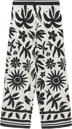 Floral-print wideleg trousers