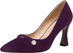 ROSERWISH Womens Slip On Elegant Wedding Fashion Pointed Toe Matte Stiletto High Heel Pumps Dress Shoes 3.5 Inch 11.5 Eggplant