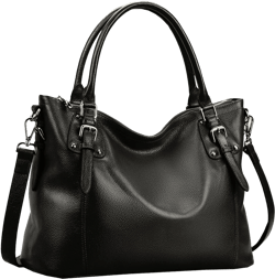 HESHE Genuine Leather Purses and Handbags for Women Tote Shoulder Bag Satchel Purse Top Handle Bags Hobo Crossbody Purse Large Black