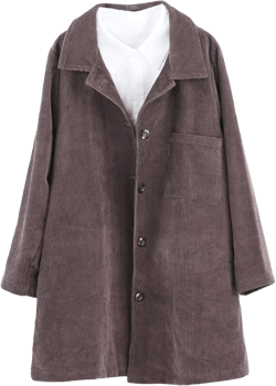 Minibee Women's Corduroy Shacket Jacket Button Down Shirts Fall Long Sleeve Coat with Pockets