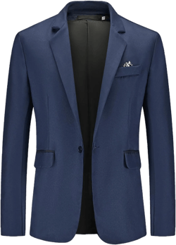 Men's Blazer Jacket Lightweight Casual Sport Coat Classic One Button Stretch Blazer Suit Jacket Sport Coat Small Navy
