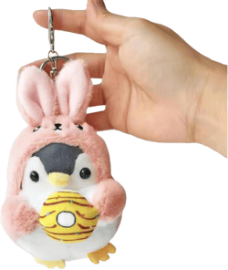 cute penguin keychain Kawaii penguin stuffed animal keychain for men,women,kids.backpack pendants… Rabbit Penguin