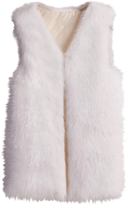 SEAOPEN Womens Winter Vest Warm Coat Faux Fur Waistcoat Furry Sleeveless Outwear Casual Slim Overcoat Solid Jackets Large White