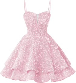 Spaghetti Strap Short Homecoming Dresses for Teens 2024 Sparkly Sequins Prom Dress Pink Size 4