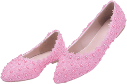 Amazon.com | BOTRENT Women's Pearl Lace Slip-On Ballet Flats Pointed Toe Pumps Breathable Comfortable Dress Wedding Shoes for Party Evening Dating | Flats
