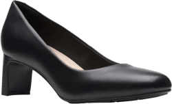 Clarks Women's Kyndall Iris Pump Black Leather 10.5