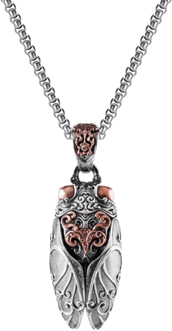 Zyuzles Cicada Necklace,Silver-Plated Cicada Pendant,Vintage Cicada Insect Pendants Weird Jewelry Keychain Necklace Gifts for Men and Women | Amazon.com