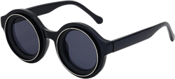 Round Steampunk Sunglasses Men Vintage Small Frame Punk Sun Glasses For Male Eyewear Goggles Shades UV400,1,One size