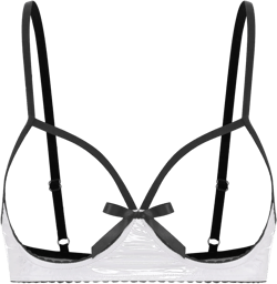 Lorilida Womens Faux Leather Cupless Cage Bra Harness Push Up Underwire Bra Tops Lingerie Bralette: Clothing, Shoes & Jewelry