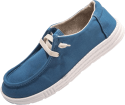 Womens Slip On Loafer Outdoor Sneakers Causal Low Top Canvas Flat Comfortable Fashion Walking Shoes 8 Blue