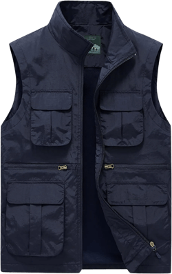 Men Utility Cargo Vest Outdoor Lightweight Multi-Pocketed Fishing Safari Travel Work Photo Vest Outerwear Man Vests 01-dark Blue 4X-Large