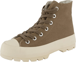 CUSHIONAIRE Women's Vespa high top Canvas Sneaker +Memory Foam and Side Zipper 9 Olive Zip