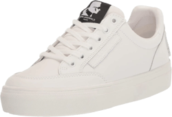 KARL LAGERFELD Women's Calcio Patch Lace Up Sneaker 11 Bright White