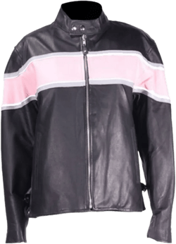Women's Black & Pink Leather Jacket