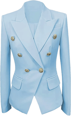 Womens Casual Blazers Long Sleeve Lapel Button Suit Jackets Slim Fit Work Office Blazer Jacket for Women One Size Light Blue