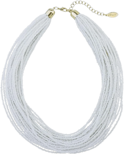 Bocar Multi Layer Chunky Bib Statement Seed Beads Cluster Collar Necklace for Women Gift (NK-10351-white) : Clothing, Shoes & Jewelry