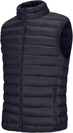 Men's Puffer Vest Outerwear Winter Warm Sleeveless Jacket Zipper Quilted Puffy Vests Size M To 2XL Medium Navy Blue