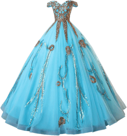 Girls Sequins V Neck Prom Dresses Ball Gown Quinceanera Dress Sweet 16 Royal Blue Party Dresses 16 Blue M