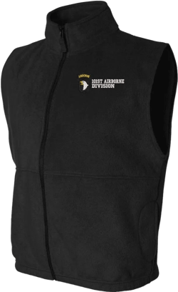MilitaryBest 101st Airborne Division Full Zip Fleece Vest XX-Large Black