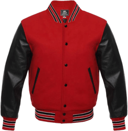 Original Baseball Letterman Varsity Jacket Genuine Leather Sleeves and Wool Team 35 Color Options Medium Red Black White