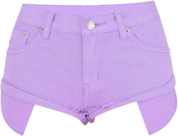 Womens Ripped Denim Shorts Mid Waisted Cutoff Distressed Roll Hem Jeans Summer Hot Shorts with Pockets 34 Purple