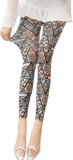 Premium Sheer Elastic Leggings Fashion Design Footless Tights for Women Colorful Patterned Pantyhose Sheer Stockings One Size Colorful Triangle Cartoon Print