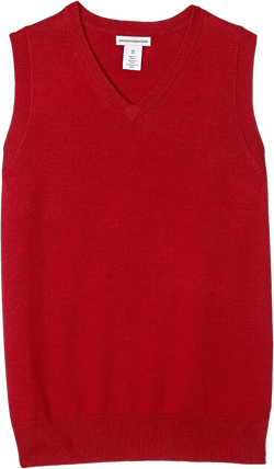 Amazon Essentials Boys and Toddlers' Uniform Cotton V-Neck Sweater Vest, Multipacks 1 Red Medium