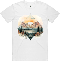Mountains Tshirt, Organic Cotton Graphic Tee