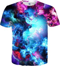 Linnhoy Men's Women's Shirts Unisex 3D Graphic Print Fashion T-Shirts for Adults Teens Novelty Casual Tee Tops Size S-XXL Large Galaxy Blue