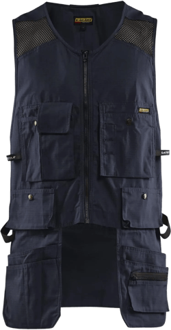 Blaklader Men's RipStop Kangaroo Mesh Work Vest with Utility Pockets Navy Blue Medium