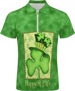 Men's St. Patrick's Day Shamrock Clover Printed Golf Polo Shirt Irish Party Casual Slim Fit Short Sleeve Golf Shirts Tops X-Small 05#mint Green