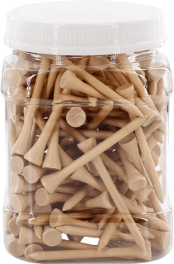 Myartte Wooden Golf Tees 3-1/4 inch 3.25 Inches Natural Wood Golf Tees in Bulk for Men Women Golfer Reduce Side Spin and Friction Durable 120pcs in Plastic Can