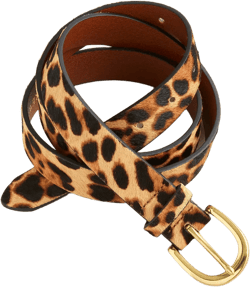 Calf hair belt in leopard