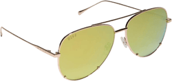 DIFF Scarlett designer lightweight oversized aviator sunglasses for women Gold Mirror