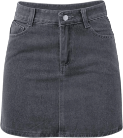 Skirts for Women Denim Mini Cargo Skirt Mid Rise Soft Button Up Bodycon Y2K Trendy Casual Jean Skirt Shorts Slim Fit Small Col04-grey