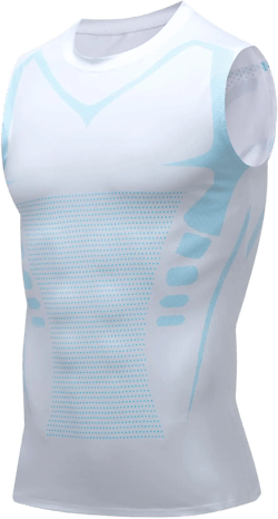 Shaping Sleeveless T-Shirt, Mens Menionic Vest, Menionic Tourmaline Posturecorrector Vest White 3X-Large
