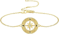 14k Real Gold Compass Bracelet I’d Be Lost Without You Celtic Knot Bracelets Solid Gold For Women Girlfriend Female College Graduation Gifts 2025