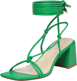 vivianly Women's Lace Up Chunky Heel Sandals Strappy Straps Ankle Wrap Heels 6.5 Green