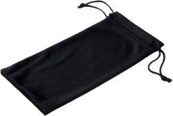 Calabria Microfiber Drawstring Eyeglass Pouch Micro-Fiber Glasses Bag Sunglass Holder Case Use as Cleaning Cloth for Lenses Black