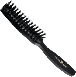 Altesse 2454 Narrow Natural Bristle Hair Brush Styling Brush with 4 Rows of Boar Bristle Hair Brush Large Flat Black Handle. Stiff Bristle Hair Brush for Men and Hair Brushes for Women Made in France Contoured Beard Brush
