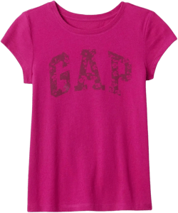 GAP Girls Short Sleeve Logo Tee T-Shirt Bright Beet L
