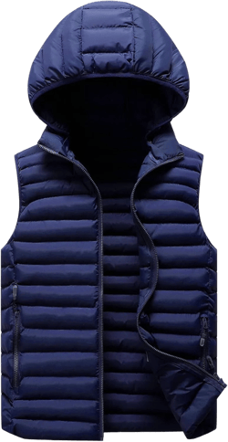 PEHMEA Mens Winter Lightweight Quilted Puffer Down Vest Sleeveless Jacket with Hood