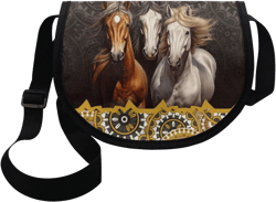 COEQINE Horse Backpack Bag for Girls Cute Mini Girls Boys Travel School Children Strap Adjustable Casual Backpack Purse For 8-10 Little Girls Toddler Small Crossbody Bag,Mandala Floral Horses Tribal Mandala Gold Gray Floral