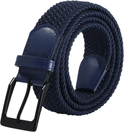 AWAYTR Braided Elastic Belt for Women - Men and Women Woven Stretch Golf Belts for Jeans Pants Fit Waist: 28"-41" Navy Blue