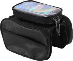 Bicycle Top Tube Bag，Comes With Rain Cover，Waterproof Bicycle Front Rack Bag，Top Tube Bicycle Bag Suitable Road Mountain Bike Outdoor Cycling Travel Hiking Bag Bike Accessories, Black