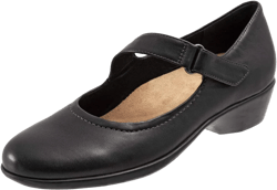 YDN Women Retro Round Toe Low Heel Mary Janes Pumps Chic Comfort Slip On Walking Dress Shoes with Strappy Size 4-15 US 7.5 Black
