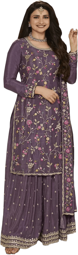 Stylish Women Wear Pakistani Indian Designer Stitched Salwar Kameez Palazzo Suits 36 Purple