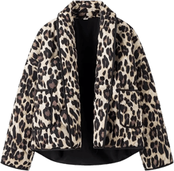 ATOFY Womens Cropped Quilted Jacket Puffer Lightweight Floral Print Oversized Long Sleeve Packable Down Coat at Amazon Women's Coats Shop